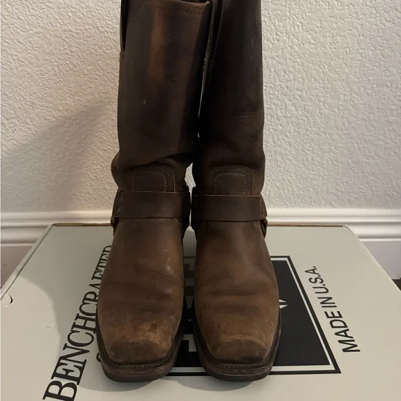 Tan Frye Harness Leather Boots - Picture 2 of 14